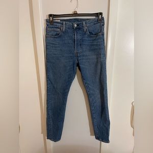 501 Levi high rise skinny leg , Button fly jeans